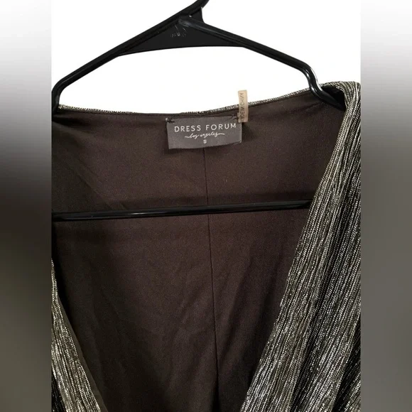 Dress forum black long sleeve shimmery mini dress - Picture 5 of 6